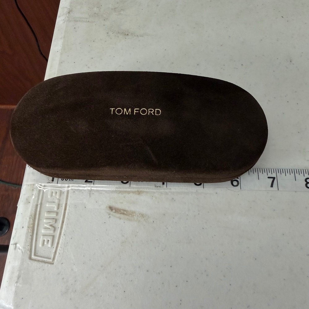 Tom Ford Dark‎ Brown Velvet Hard Eyewear Case with Cleaning Cloth Gold Logo - Picture 9 of 10